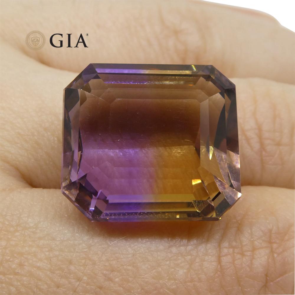 36.53ct Octagonal/Emerald Cut Purple & Yellow Ametrine GIA Certified In New Condition For Sale In Toronto, Ontario