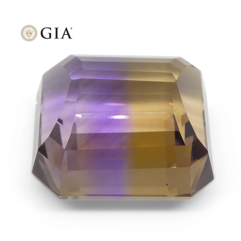 36.53ct Octagonal/Emerald Cut Purple & Yellow Ametrine GIA Certified For Sale 2