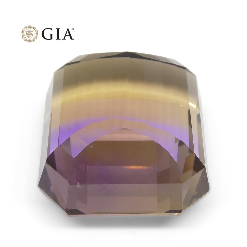 36.53 Carat Octagonal/Emerald Cut Purple & Yellow Ametrine GIA Certified In New Condition For Sale In Toronto, Ontario