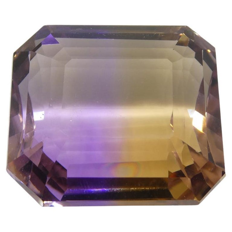 Carat Octagonal/Emerald Cut Purple and Yellow Ametrine GIA
