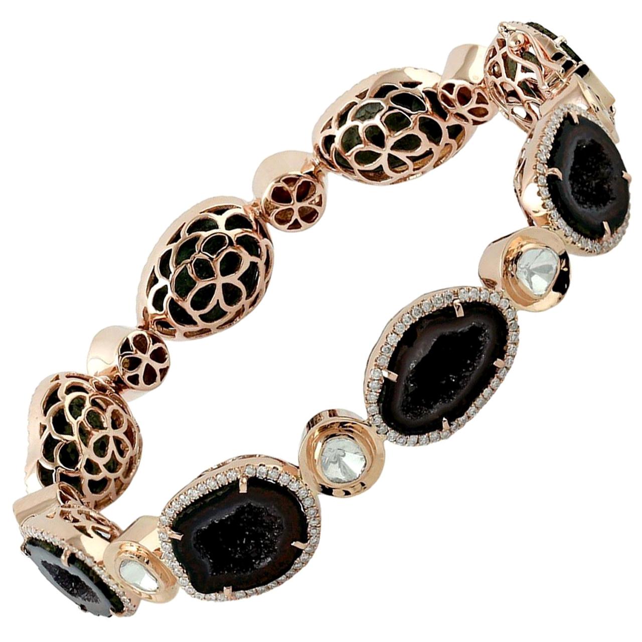 Pulsera de diamantes Geode Druzy en venta