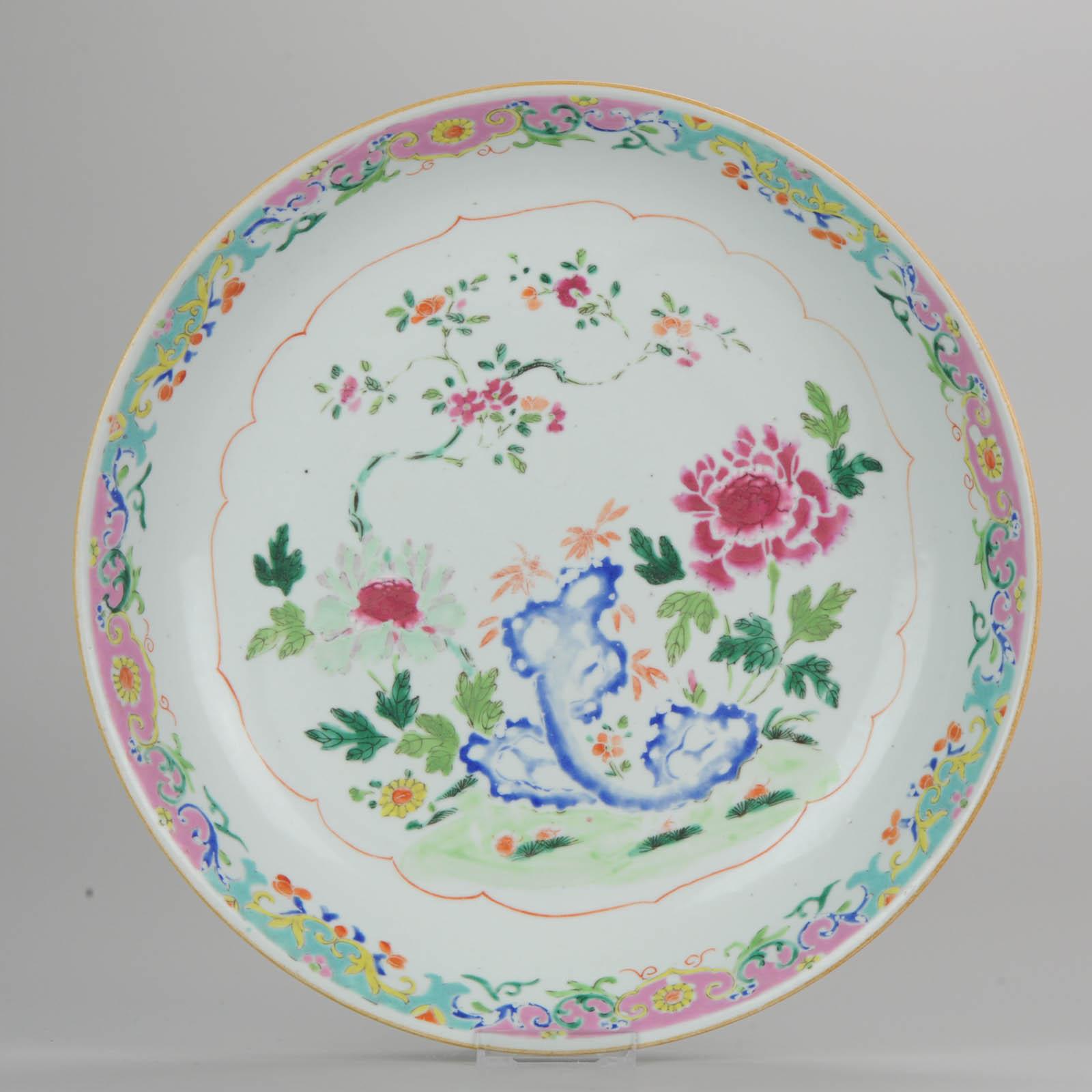 Lovely Chinese Porcelain pre Bencharong / Pre Nyonya plate/charger. We call this style Pre Bencharong because it has many features of later bencharong / south east Asian wares, but it is older. Often these plates are dated to qianlong period 18th