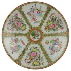 Antique 19th Century Chinese Porcelain Cantonese Plate Canton Mandarin