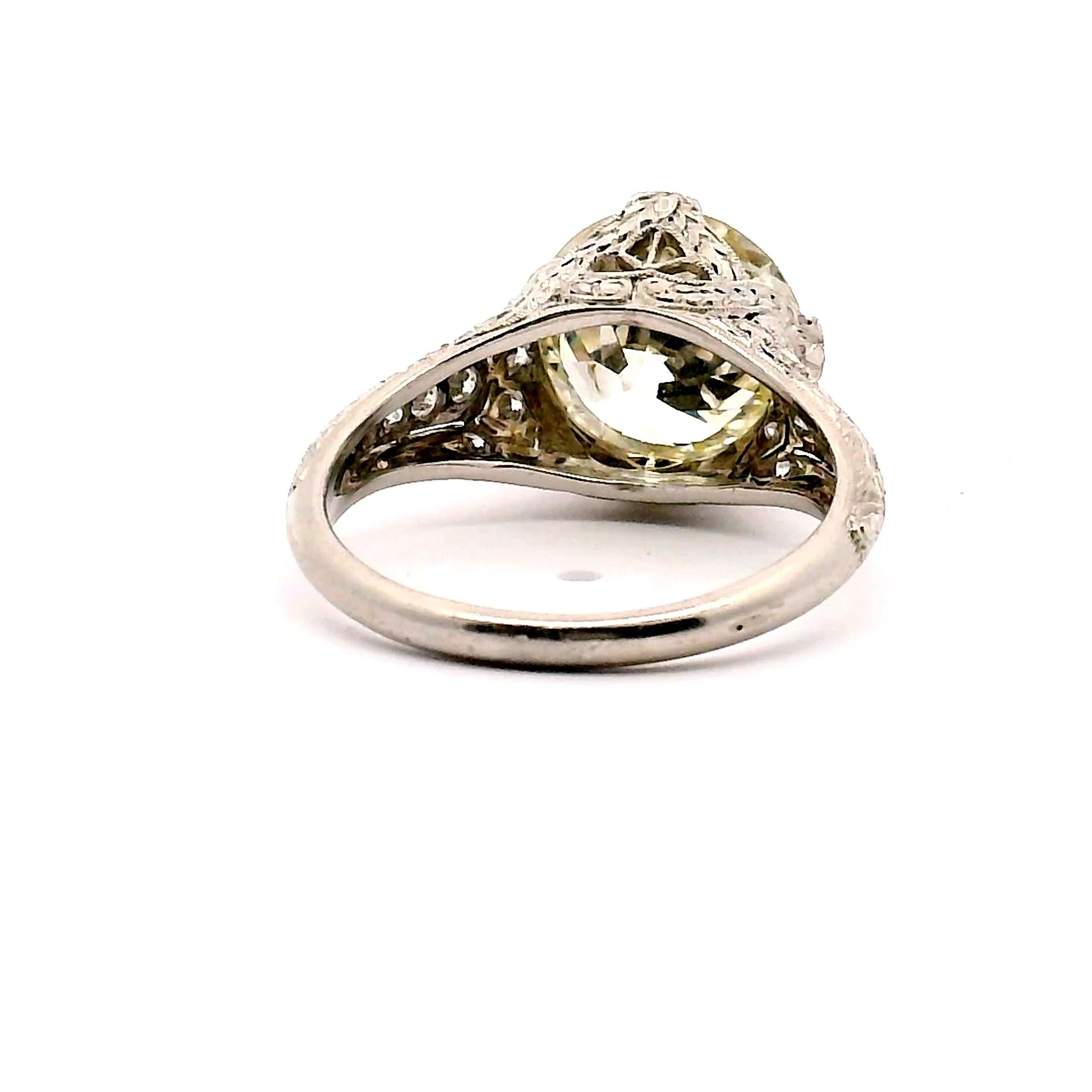 3,65ct. Bague de fiançailles ancienne avec diamant Unisexe en vente