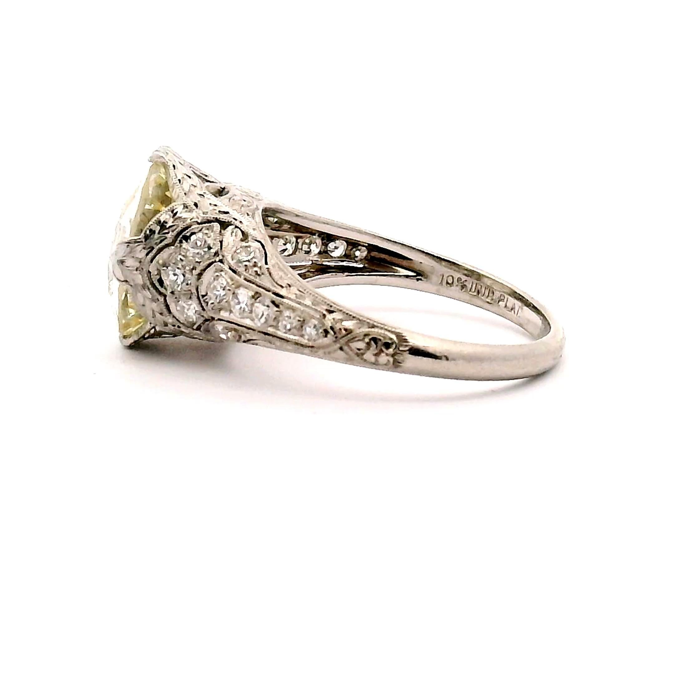 3,65ct. Bague de fiançailles ancienne avec diamant en vente 1
