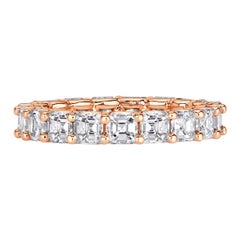 3.65ct Asscher Cut Diamond Eternity Band in 18k Rose Gold