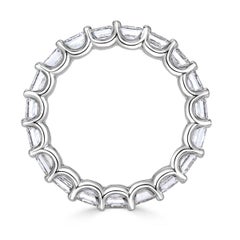 3.65ct Asscher Cut Diamond Eternity Band in 18k White Gold