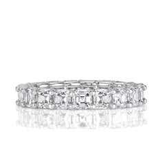 3.65ct Asscher Cut Diamond Eternity Band in 18k White Gold