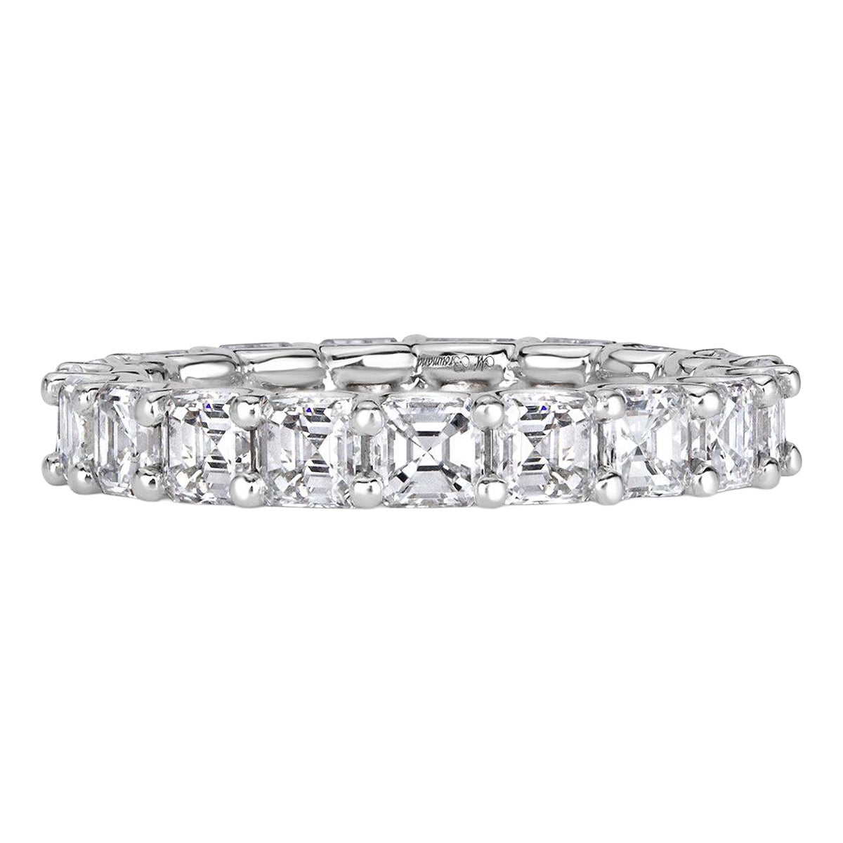 3.65ct Asscher Cut Diamond Eternity Band in 18k White Gold