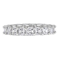 3.65ct Asscher Cut Diamond Eternity Band in 18k White Gold