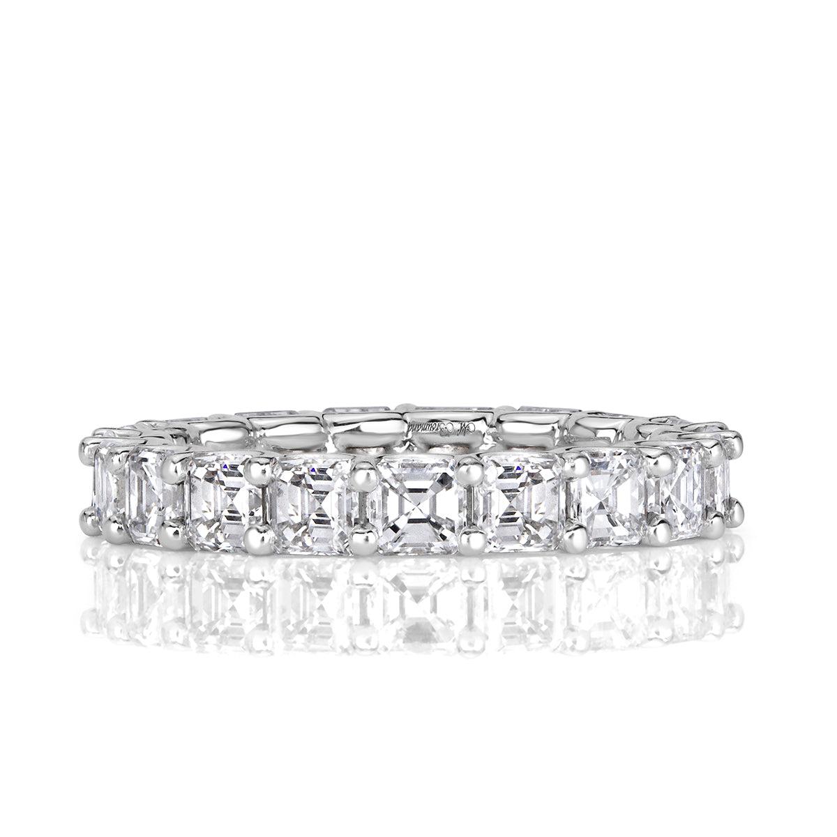 3.65ct Asscher Cut Diamond Eternity Band in Platinum