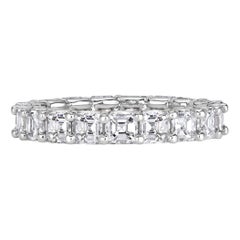 3.65ct Asscher Cut Diamond Eternity Band in Platinum
