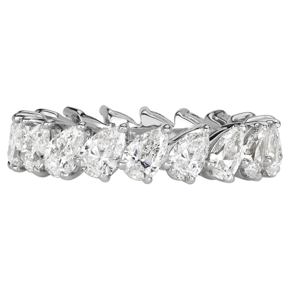 3.65ct Pear Shaped Diamond Eternity Band in 18k White Gold