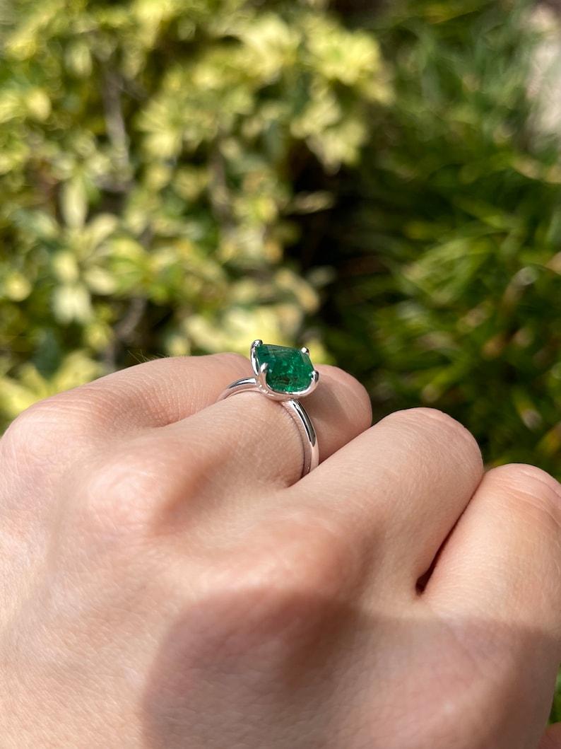 3.65tcw 14K Asscher Cut Emerald & Diamond Ring - Rich Green Hidden Accents In New Condition For Sale In Jupiter, FL