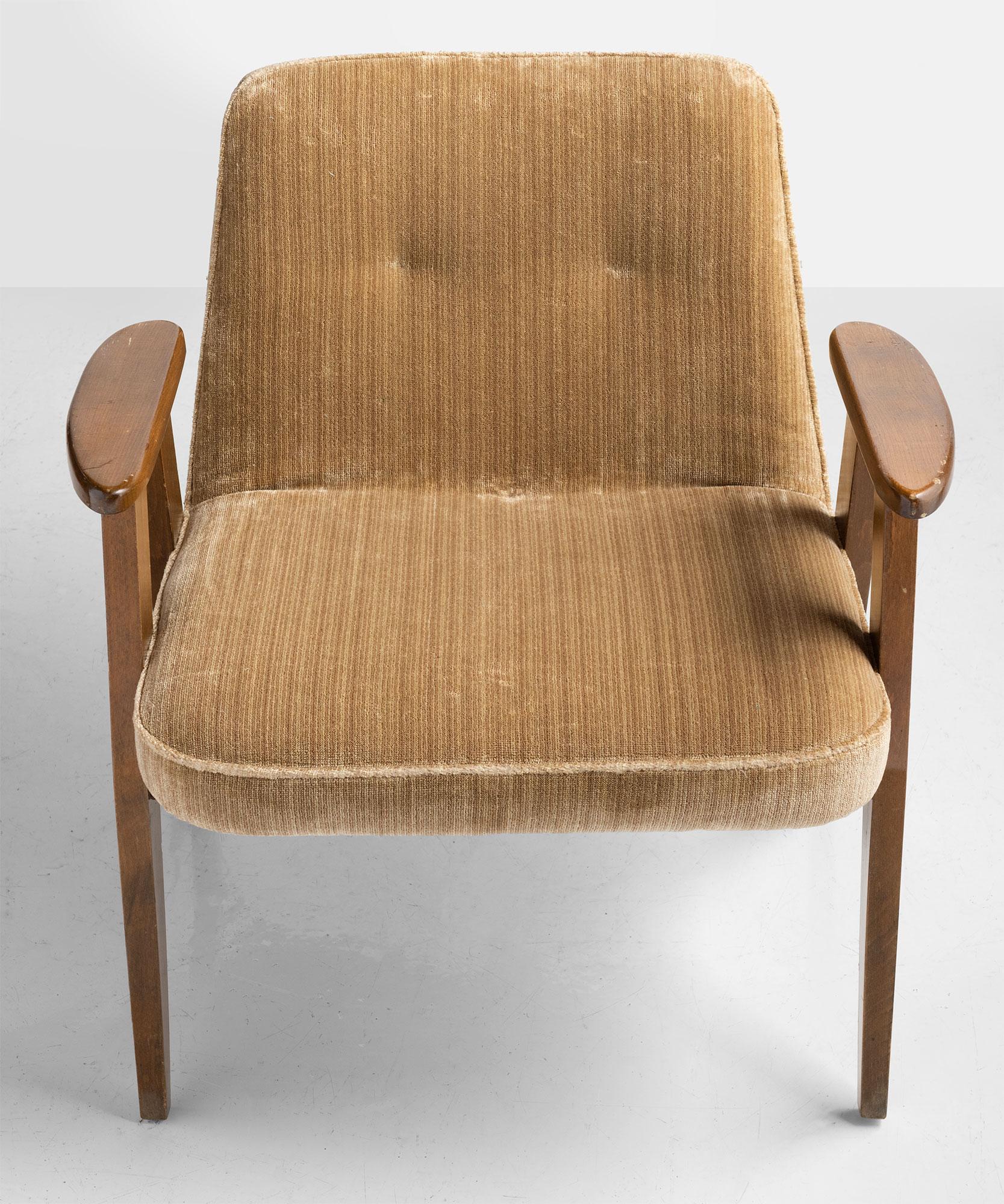 Mid-20th Century 366 Armchairs by Jozef Chierowski, Poland, circa 1960
