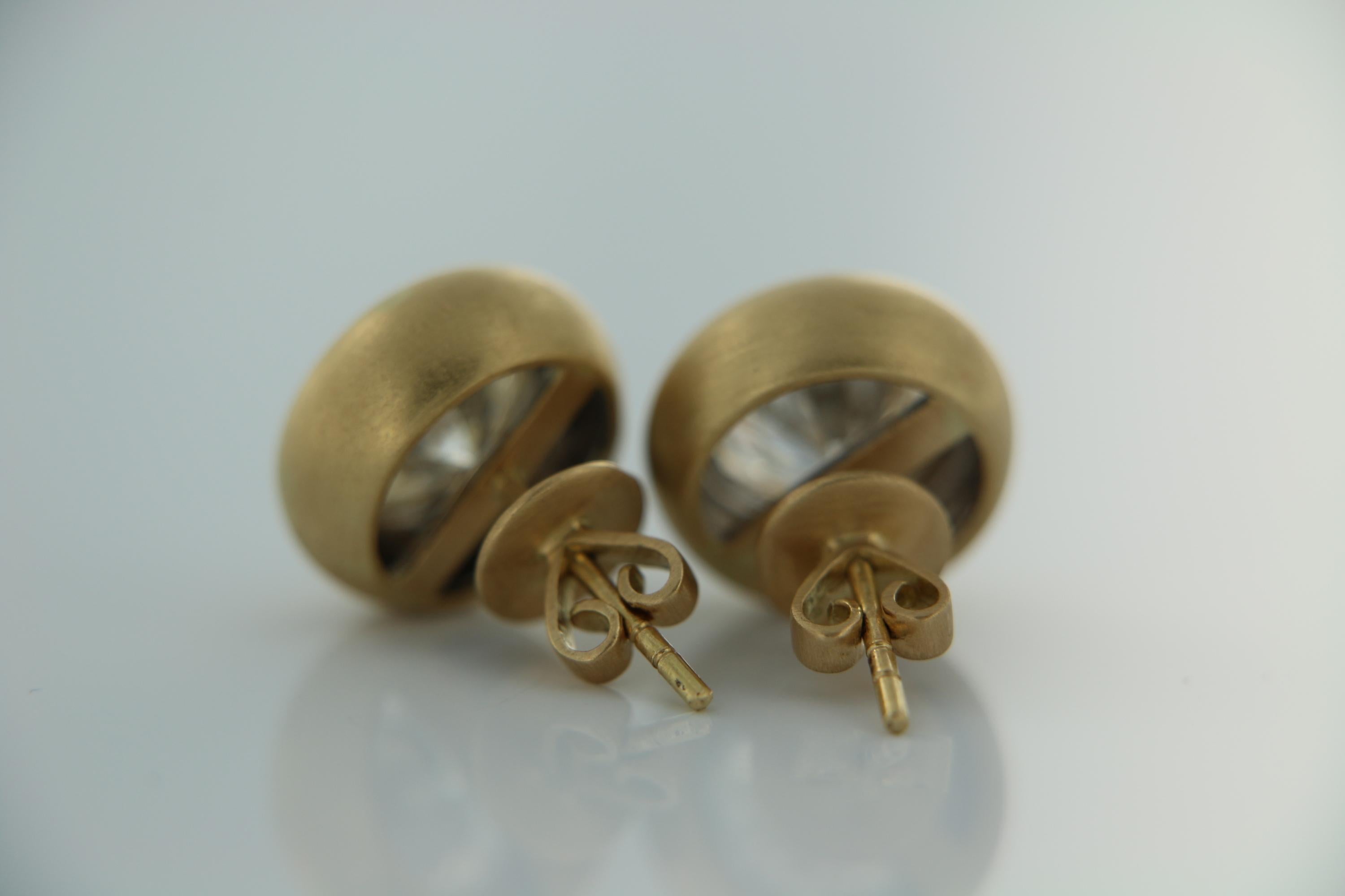 3.66 Carat Natural Diamond Solitaire Studs Earrings in 18 Karat Yellow Gold 2