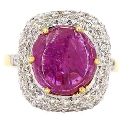 Anillo de oro con rubí de 3,66 quilates y corte ovalado