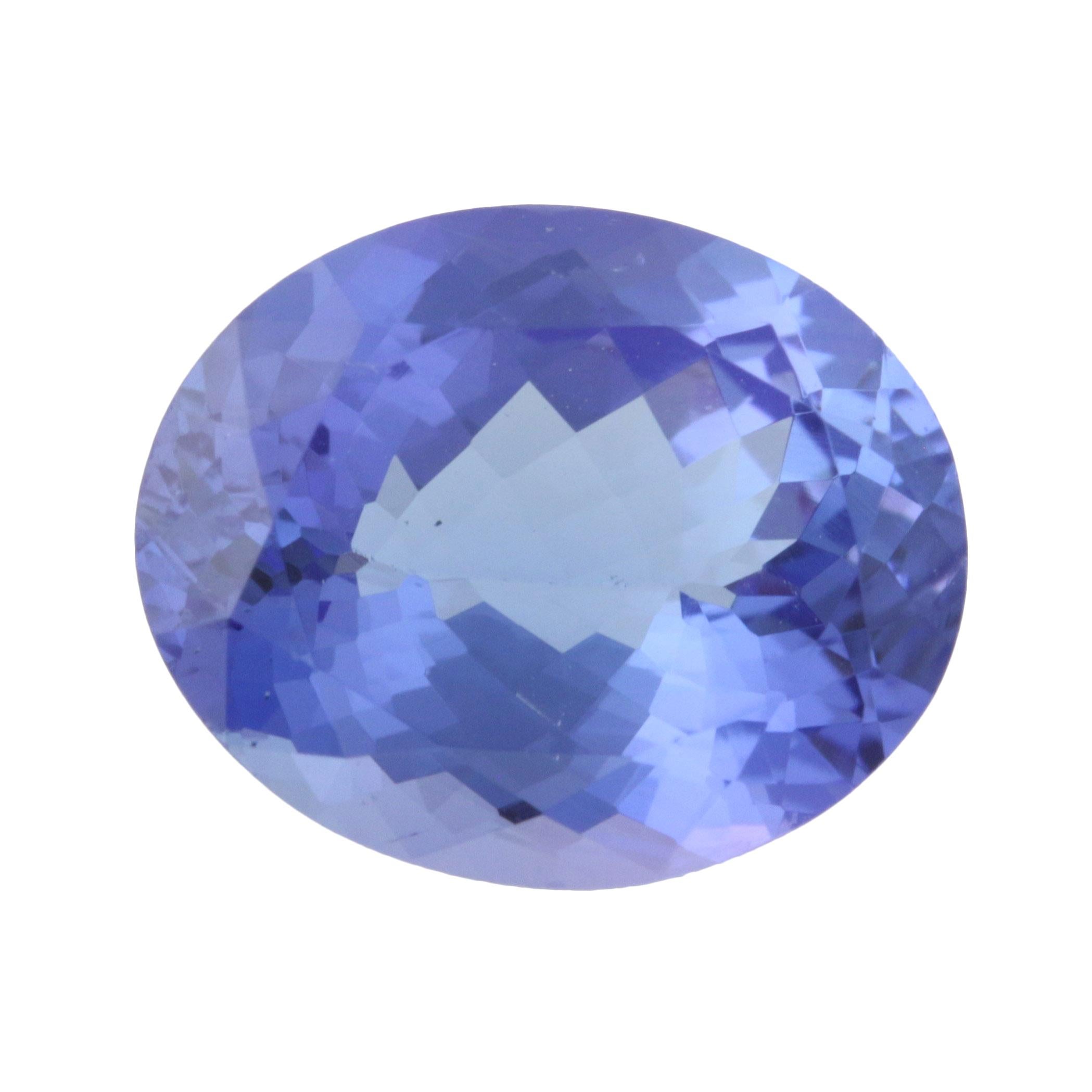 3.66 Carat Tanzanite Gemstone, Oval Cut Loose Solitaire For Sale