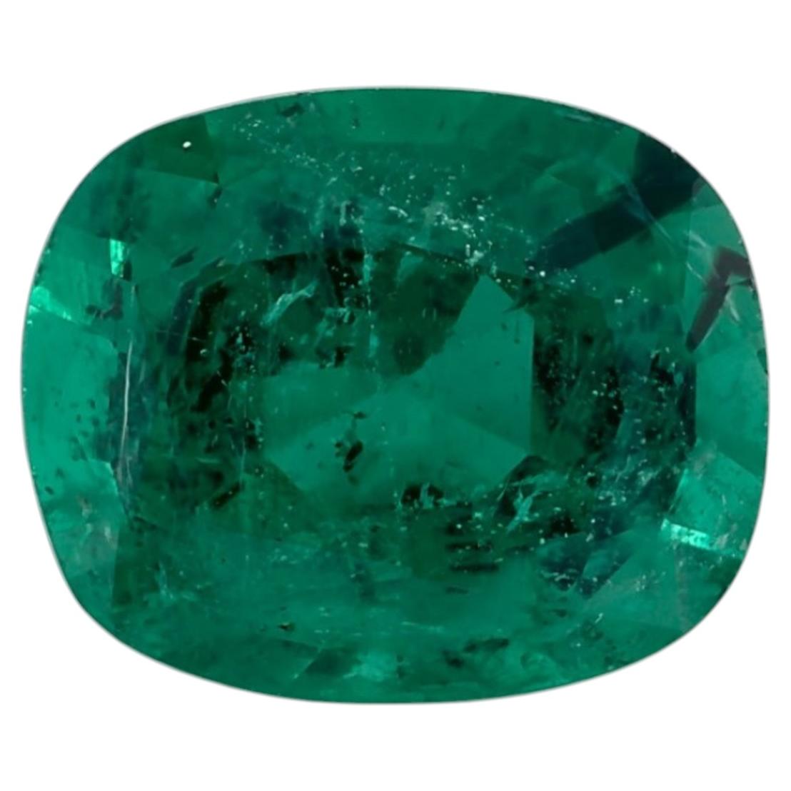 3.66 Ct Emerald Cushion Loose Gemstone For Sale