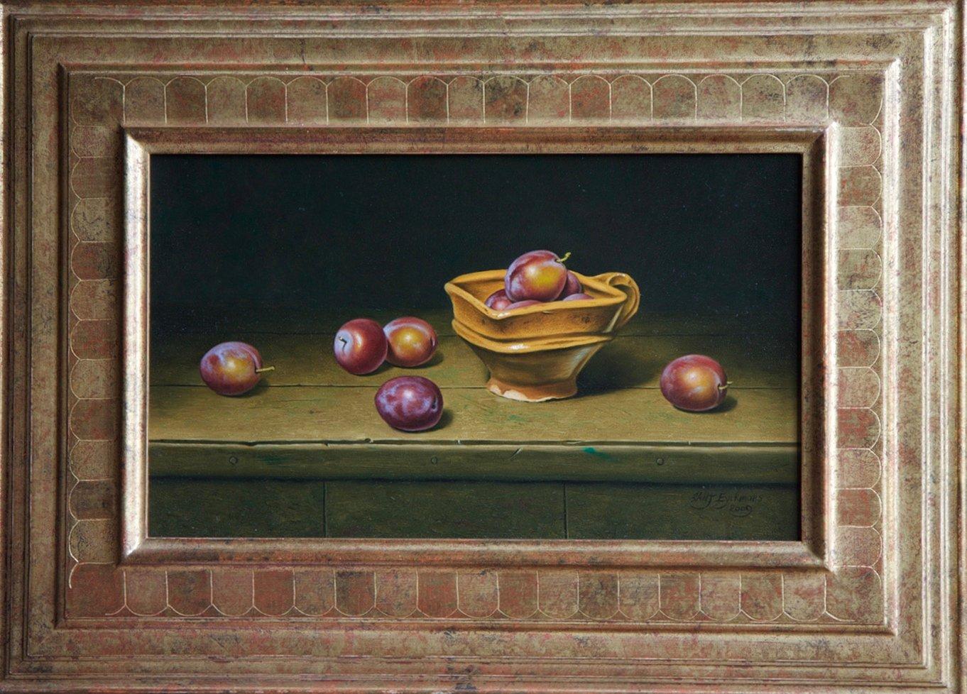 Still-Life Painting Stefaan Eyckmans - Nature morte avec prunes