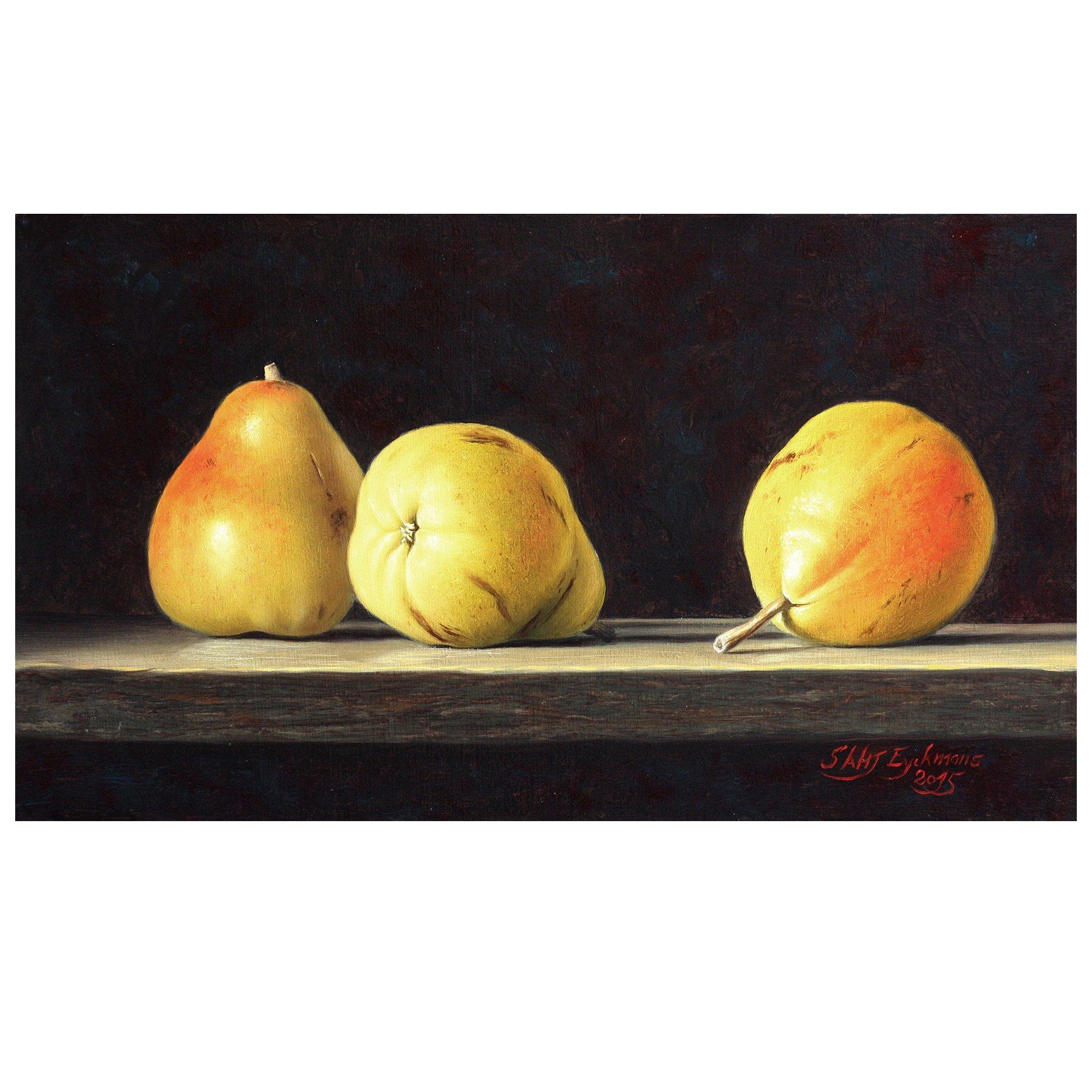 Three Pears - Painting by Stefaan Eyckmans