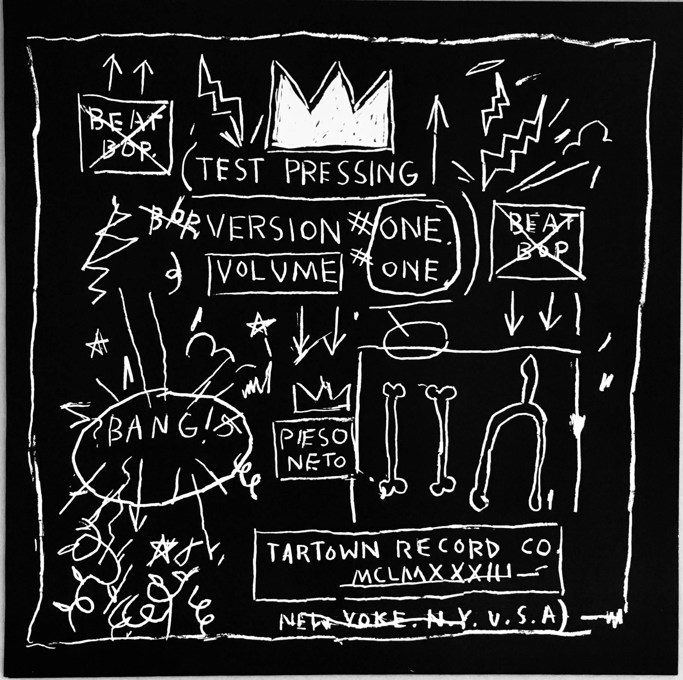 30th anniversary pressing of Basquiat's historic Beat Bop vinyl record (1983), featuring Jean Michel's signature cover art and production as well as licensed trademark by the Estate of Jean-Michel Basquiat. From a sold-out edition of 1983.