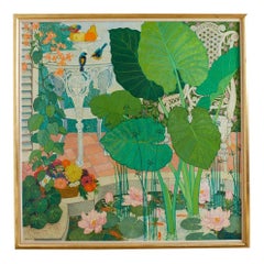 Garden Lily Pond Painting 