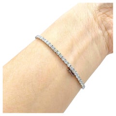 Bespoke Eternity Line Round Brilliant Diamond Tennis Bracelet in 14K 18K Gold