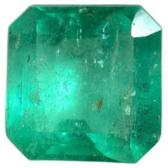 Pierre de naissance de mai authentique de 3,66 carats, émeraude colombienne vert Muzo de taille Asscher