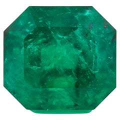 3.66ct Natural Earth Zambian Emerald Gemstone Top Green Color Emerald Cut