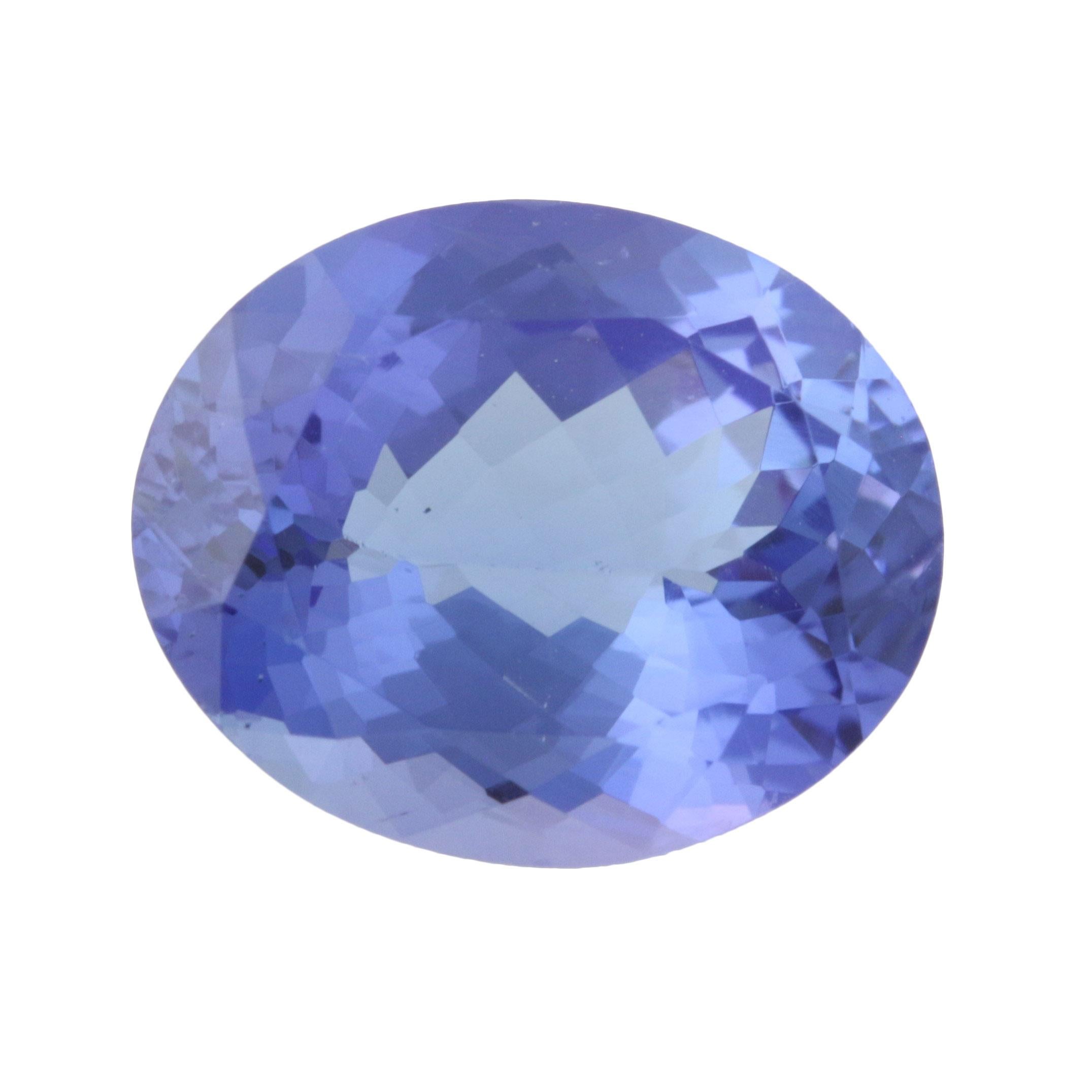 3.66 Carat Tanzanite Gemstone, Oval Cut Loose Solitaire In Excellent Condition For Sale In Greensboro, NC