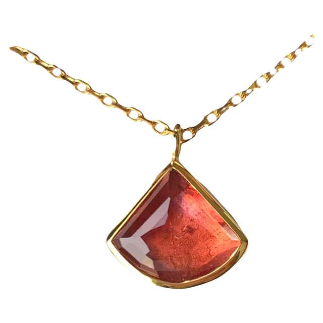 Pink topaz pendant necklace Clearance
