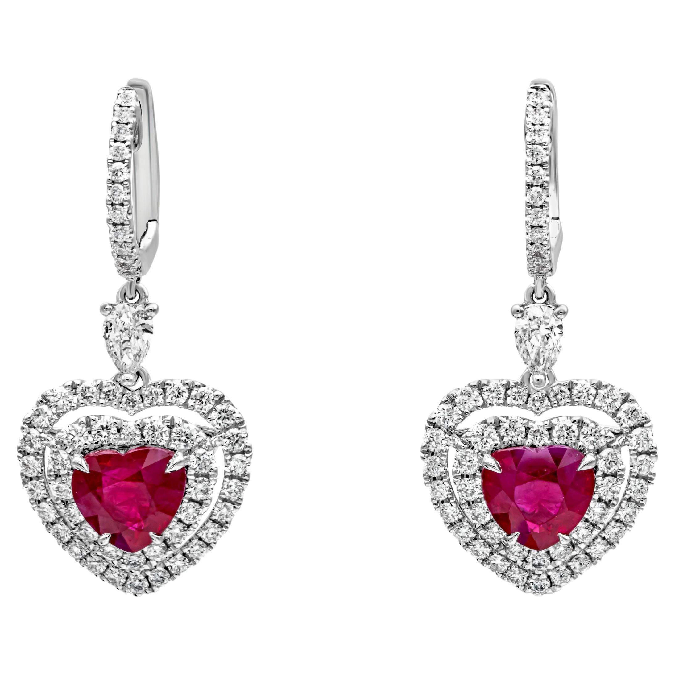 Heart Shape Diamonds Dangle Earrings For Sale at 1stDibs heart shaped