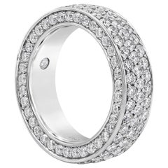 Roman Malakov 3.67 Carat Total Round Diamond Cigar Wedding Band in White Gold
