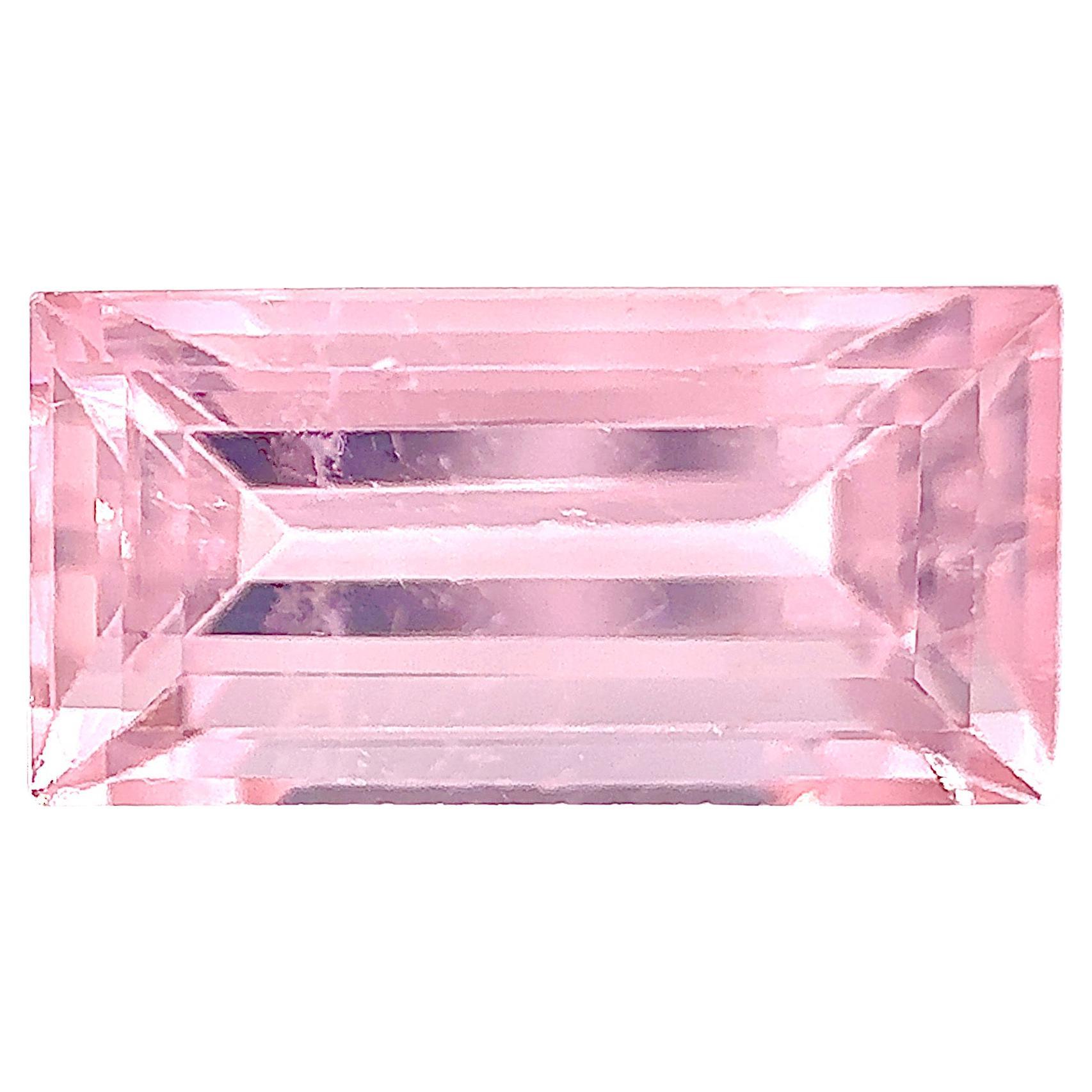 3.67 Carat Step Cut Natural Tourmaline Loose stone in Cherry Blossom Pink 