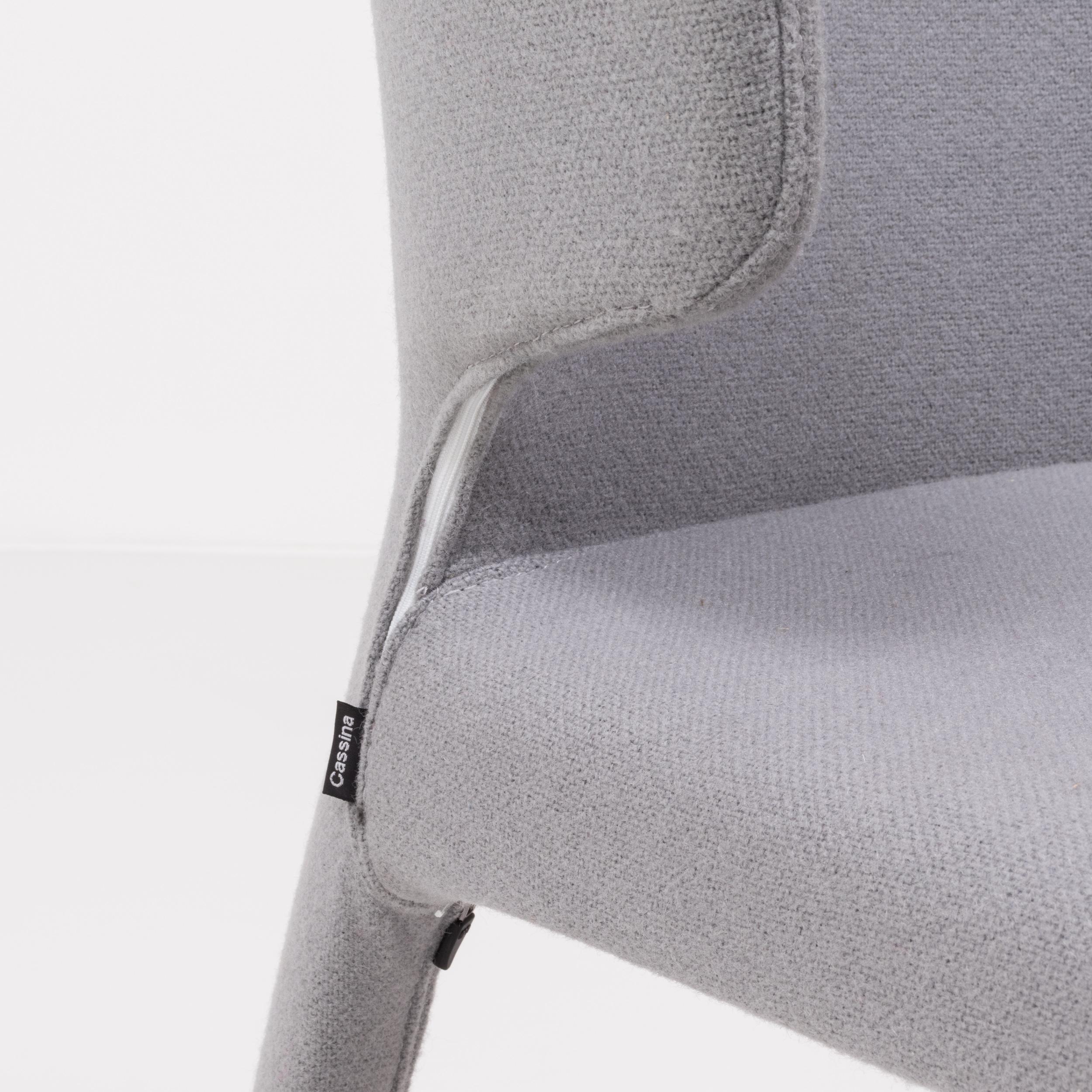 367 Hola Grey Fabric Chairs by Hannes Wettstein for Cassina, Set of 8 4