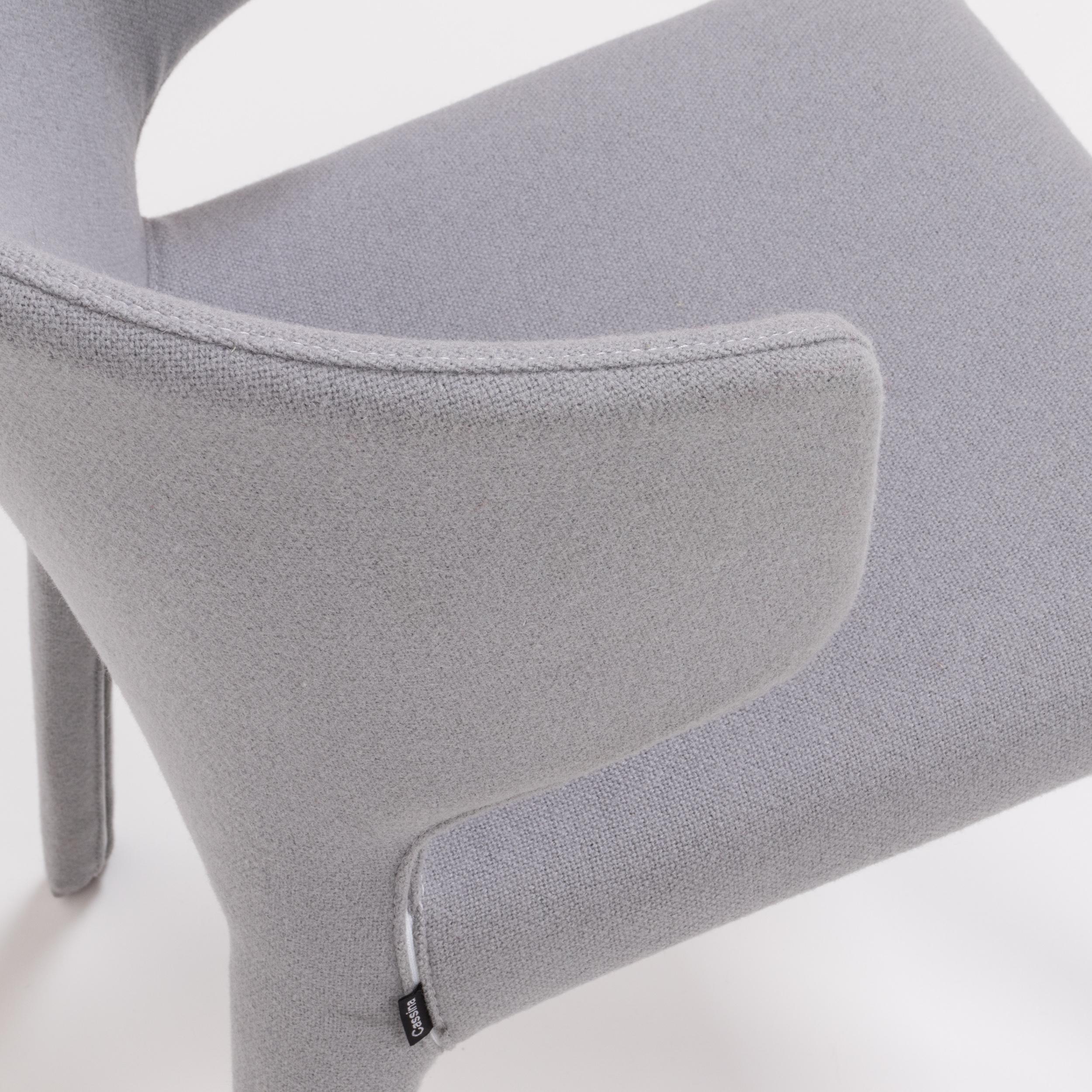 367 Hola Grey Fabric Chairs by Hannes Wettstein for Cassina, Set of 8 1
