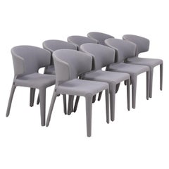 367 Hola Stühle aus grauem Stoff von Hannes Wettstein für Cassina:: 8er-Set