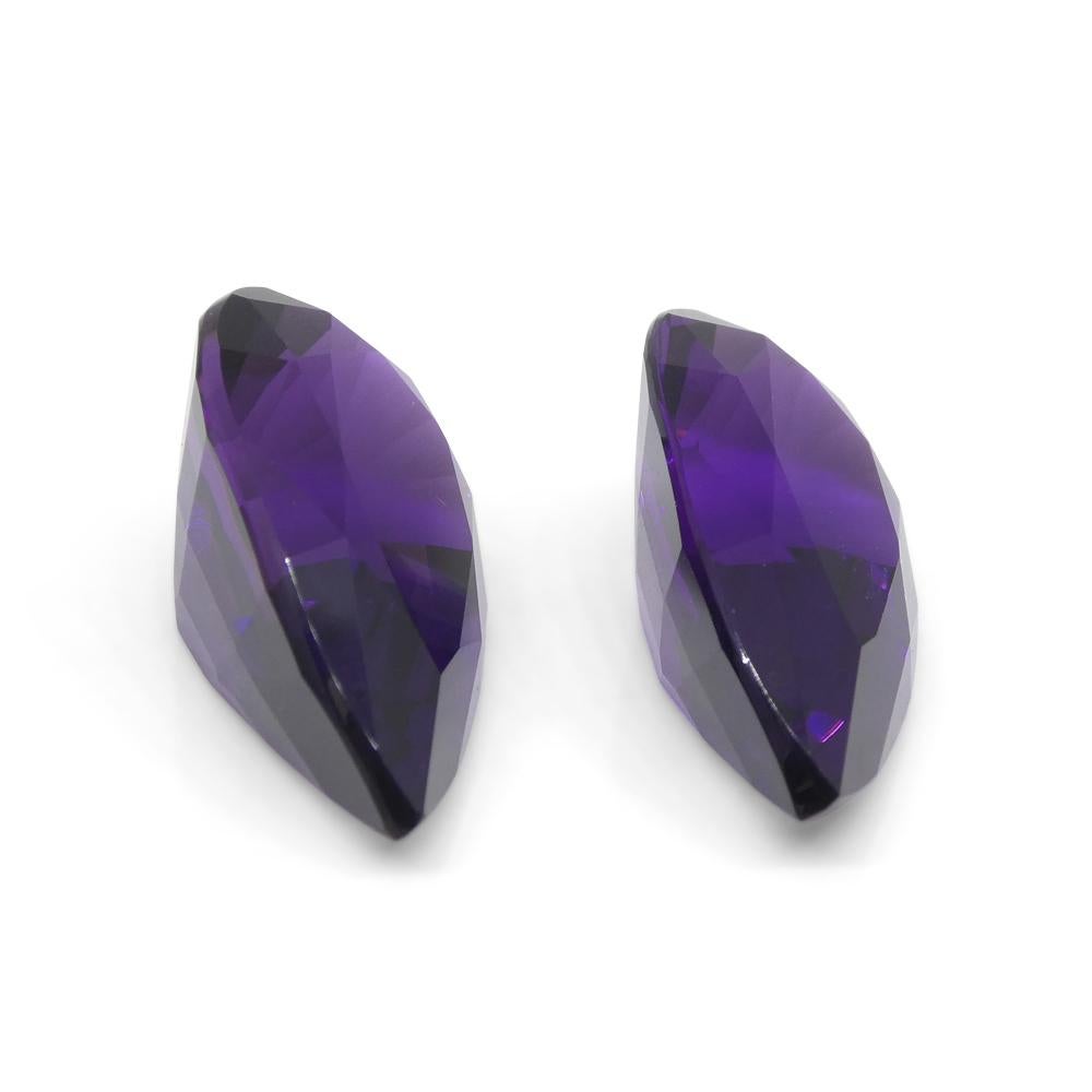 36.72ct Pair Pear Purple Amethyst from Uruguay For Sale 6