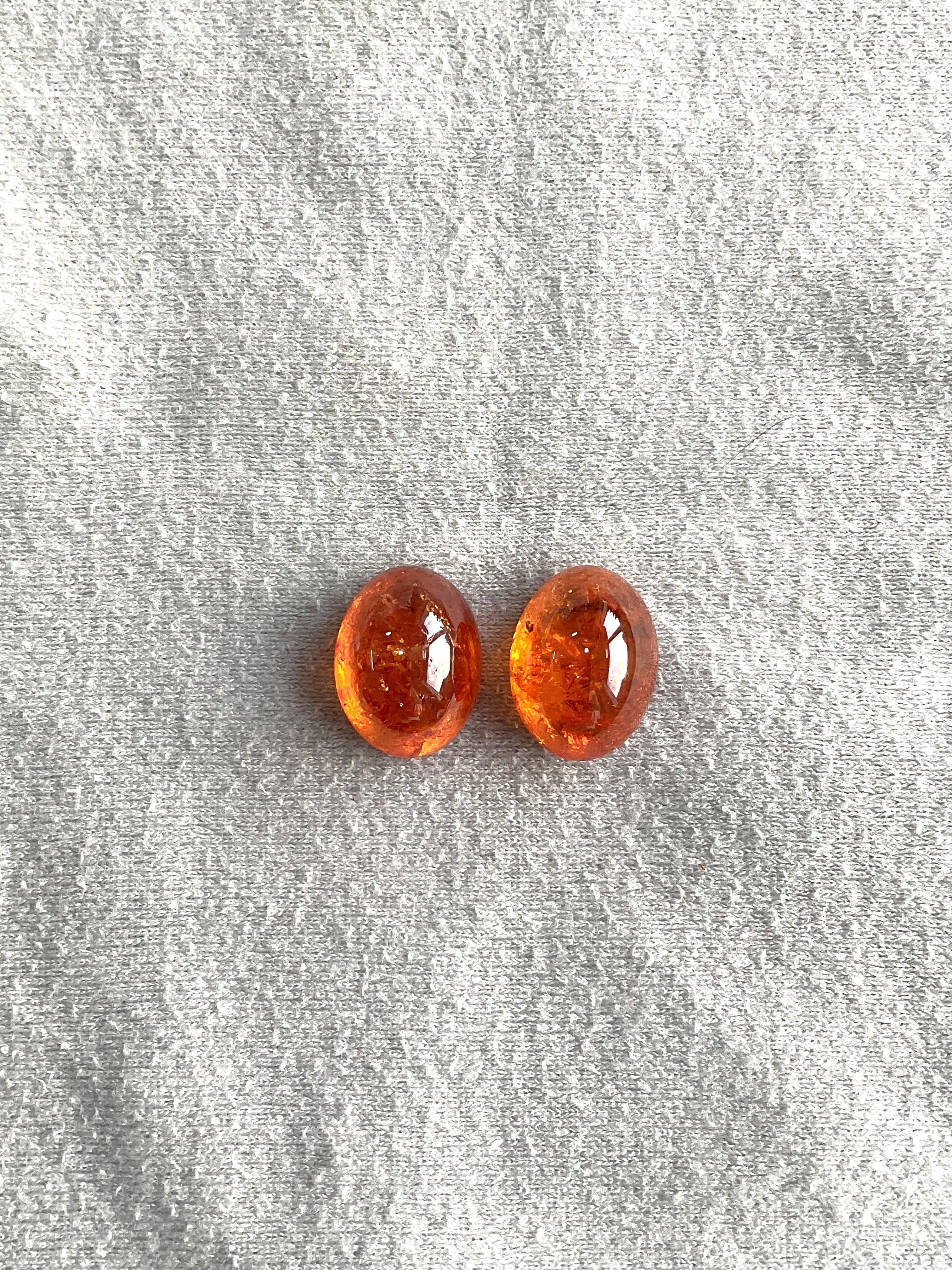Art Déco 36.79 Carati di Granato Fanta Spessartite Cabochon ovale di qualità superiore Nature in vendita