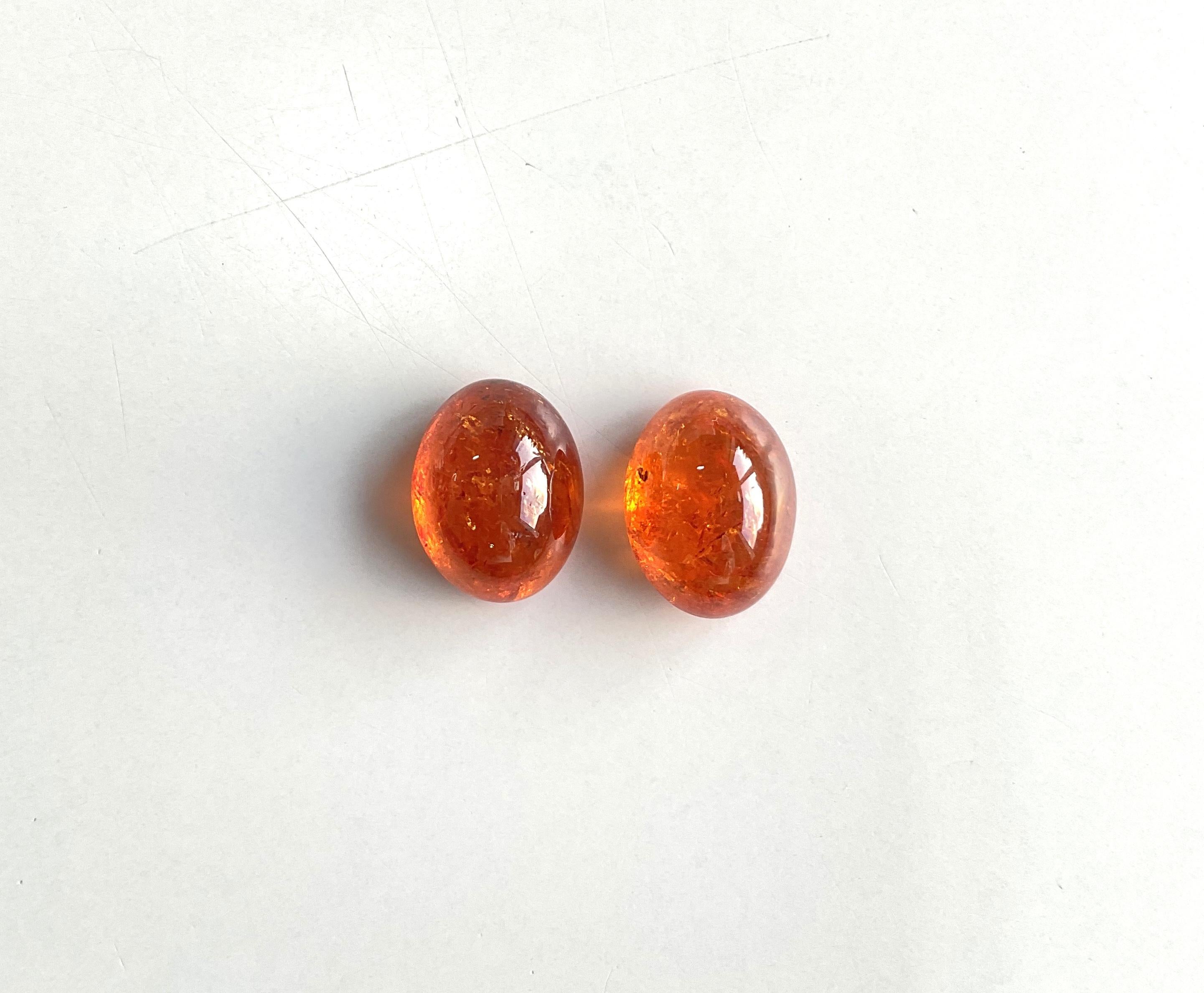 da uomo o donna 36.79 Carati di Granato Fanta Spessartite Cabochon ovale di qualità superiore Nature in vendita