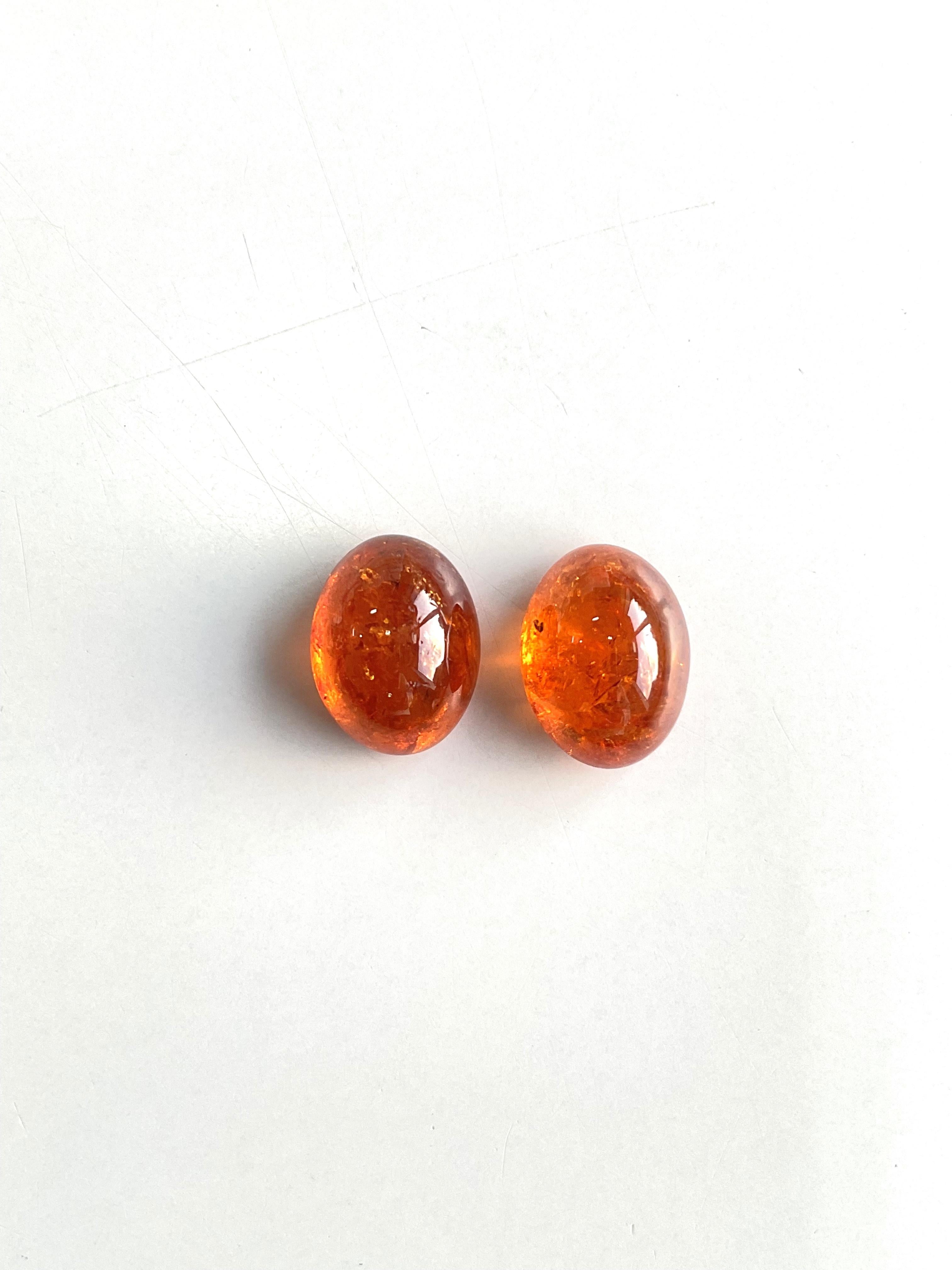 36.79 Carati di Granato Fanta Spessartite Cabochon ovale di qualità superiore Nature in vendita 1