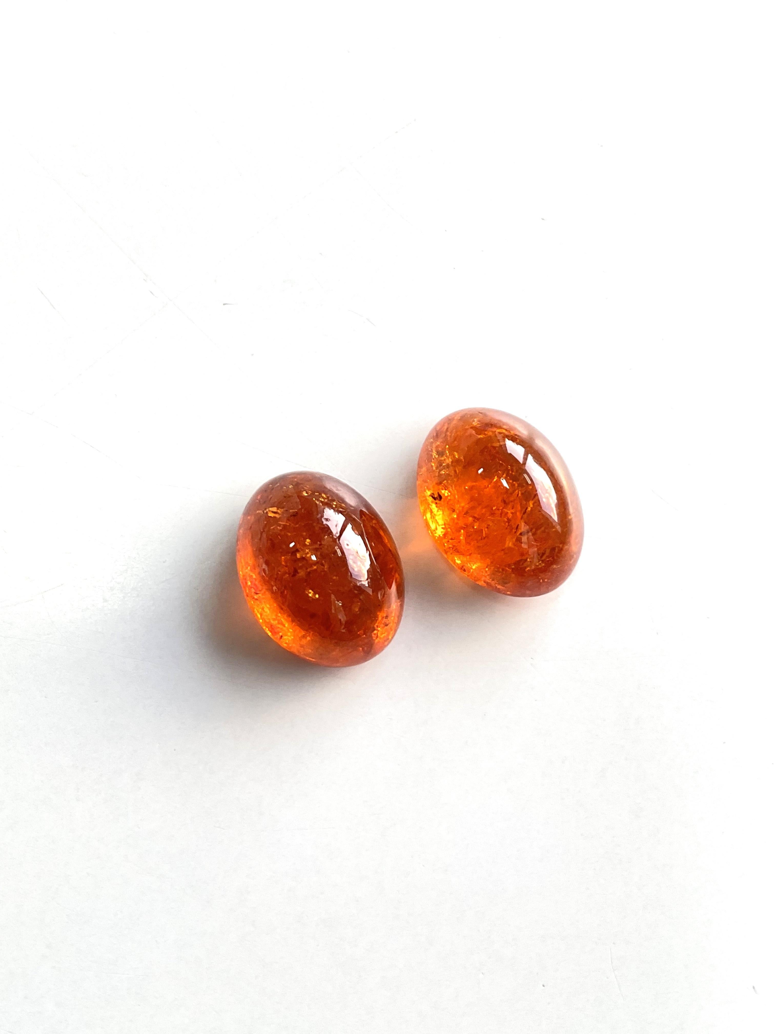 36.79 Carati di Granato Fanta Spessartite Cabochon ovale di qualità superiore Nature in vendita 2