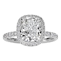 3.67ct Cushion Cut Diamond Engagement Ring