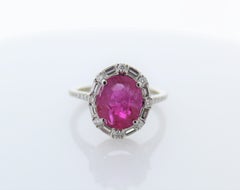3.67ctw Ruby and 0.53ctw Diamond Ring in 14K White Gold