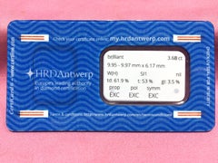 3.68 Carat HRD Certificate White Diamond