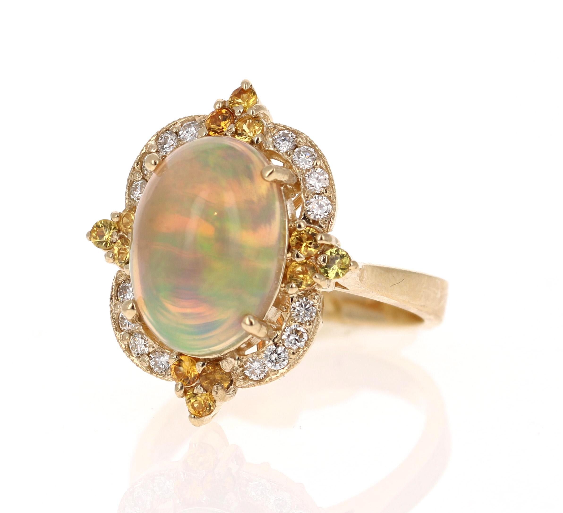 opal sapphire diamond ring