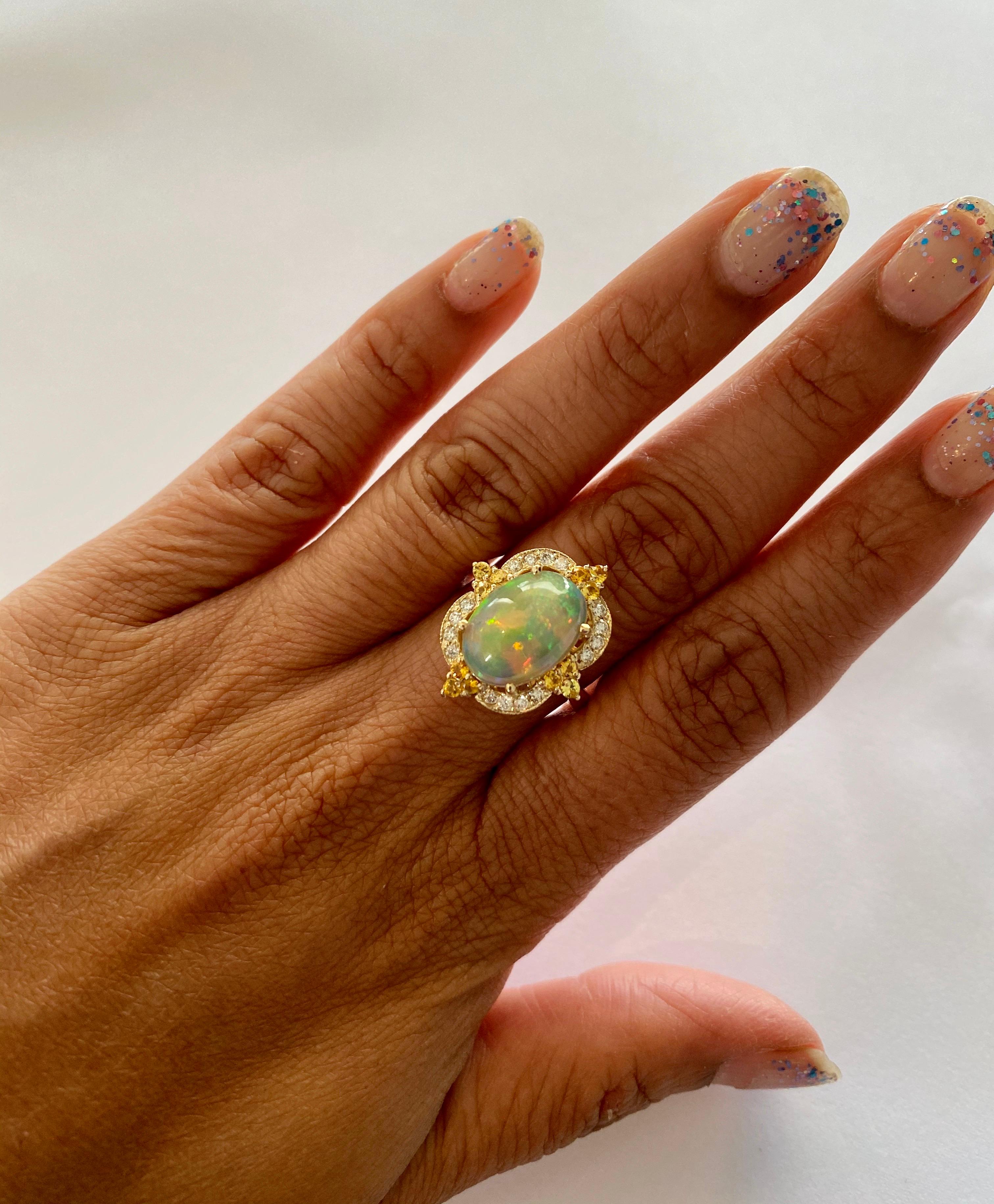 opal ring with sapphire