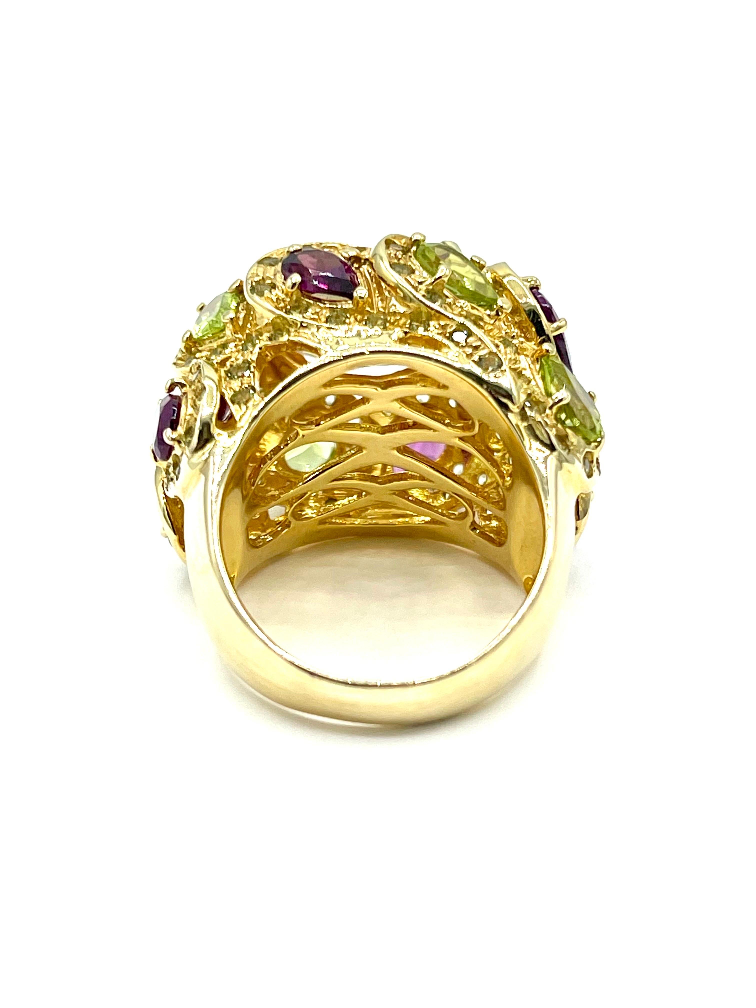 Women's or Men's 3.68 Carat Oval Citrine and Diamond Fashion Cocktail Ring
