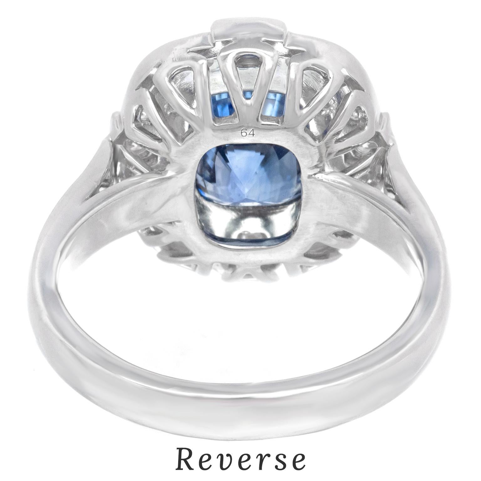 3.68 Carat Sapphire & Diamond Ring For Sale 4